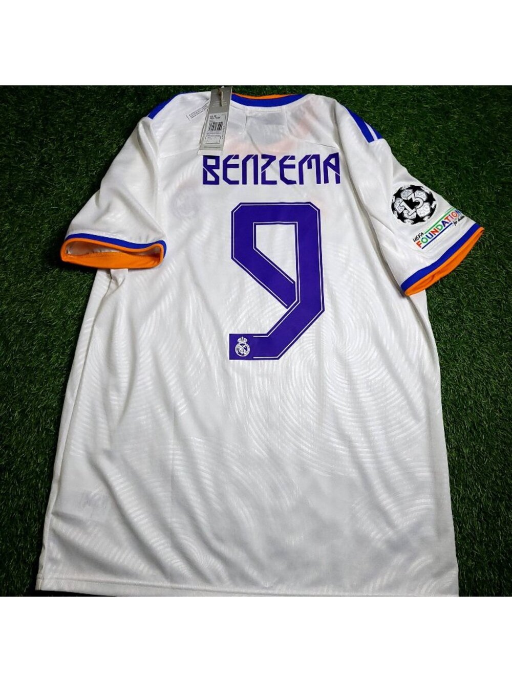 Benzema Real Madrid 2021 2022 UEFA FINAL Soccer Jersey BNWT L SKU# GQ1359
